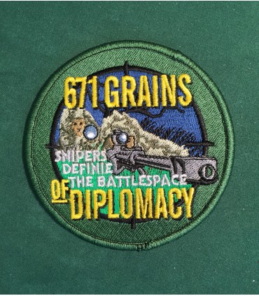 écusson 671 GRAINS OF DIPLOMACY Airsoft
