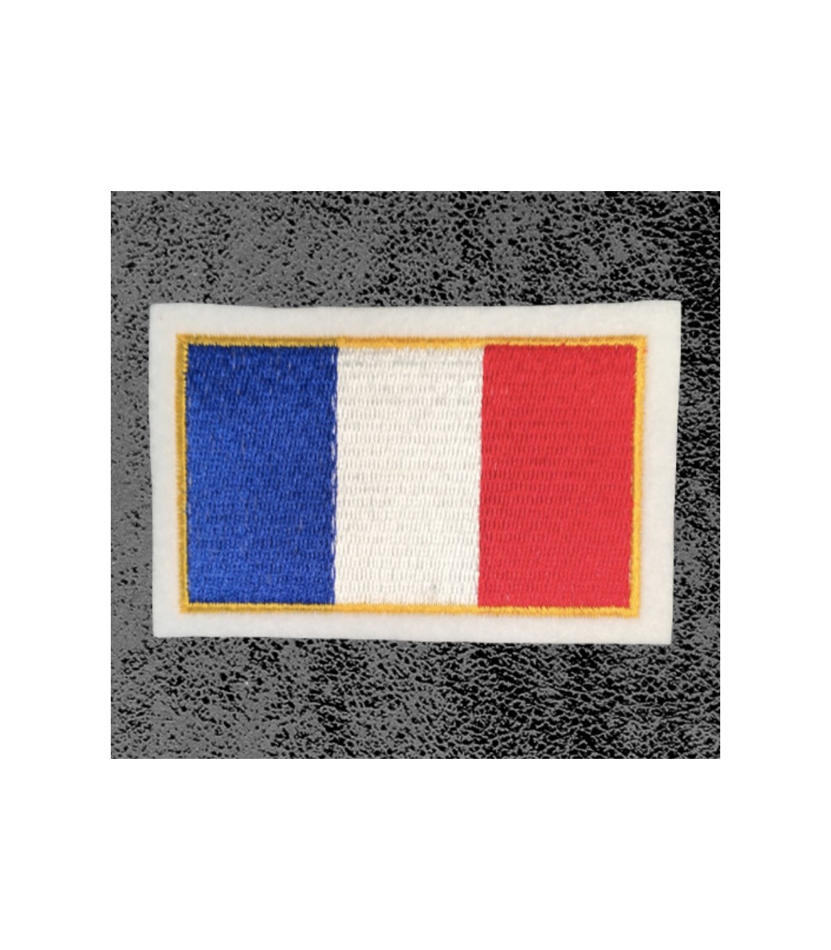 Ecusson France Tricolore Rectangulaire Brodé avec contour noir ou vert