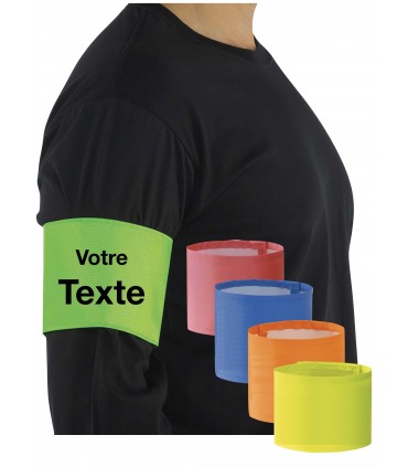 brassard fluo + texte brodé