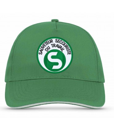 Casquette écusson brodé SST sauveteur secouriste du travail