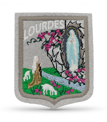 écusson brodé ville Lourdes grotte