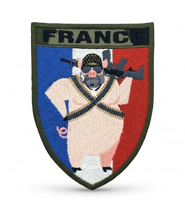 écusson brodé France cochon arme Airsoft