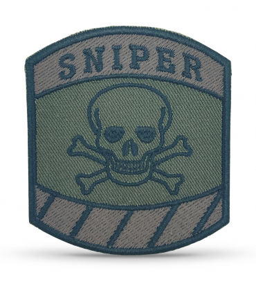 écusson brodé sniper marron velcro