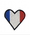 écusson drapeau français en forme de coeur