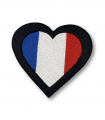 écusson brodé drapeau français en forme de coeur