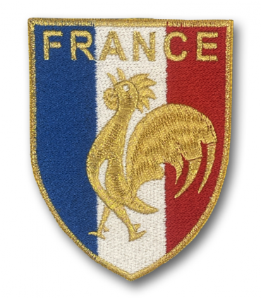 Ecusson brodé thermocollant FRANCE COQ OR