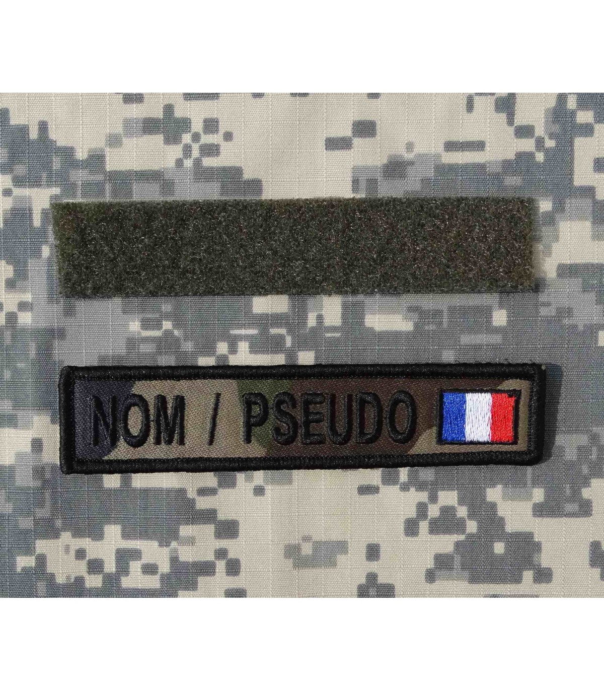 BANDE PATRONYMIQUE KAKI avec drapeau France (par 3) ( frais de